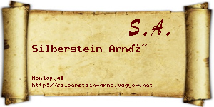Silberstein Arnó névjegykártya